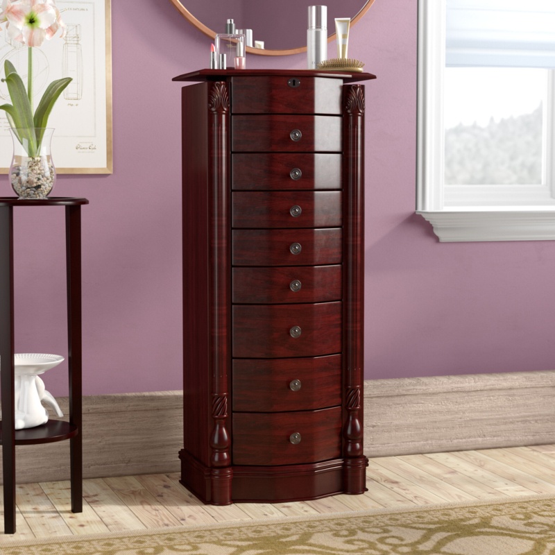 Jewelry Armoire with Vanity Mirror