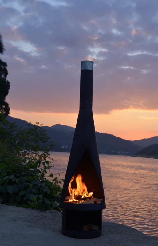 Zaymar 57.87" H Iron Wood Burning Outdoor Chiminea