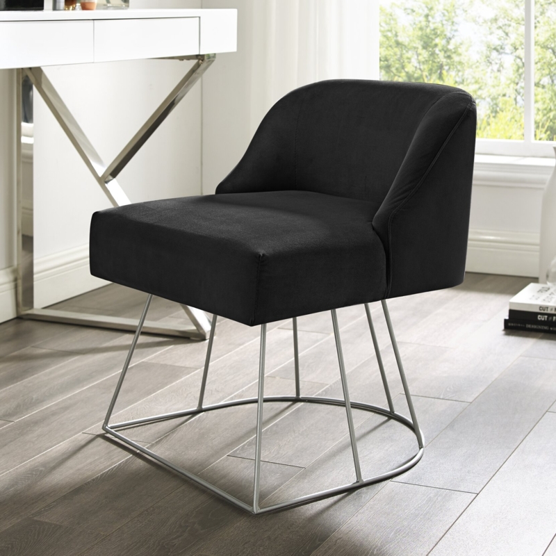 Cage-like Metal Base Vanity Stool