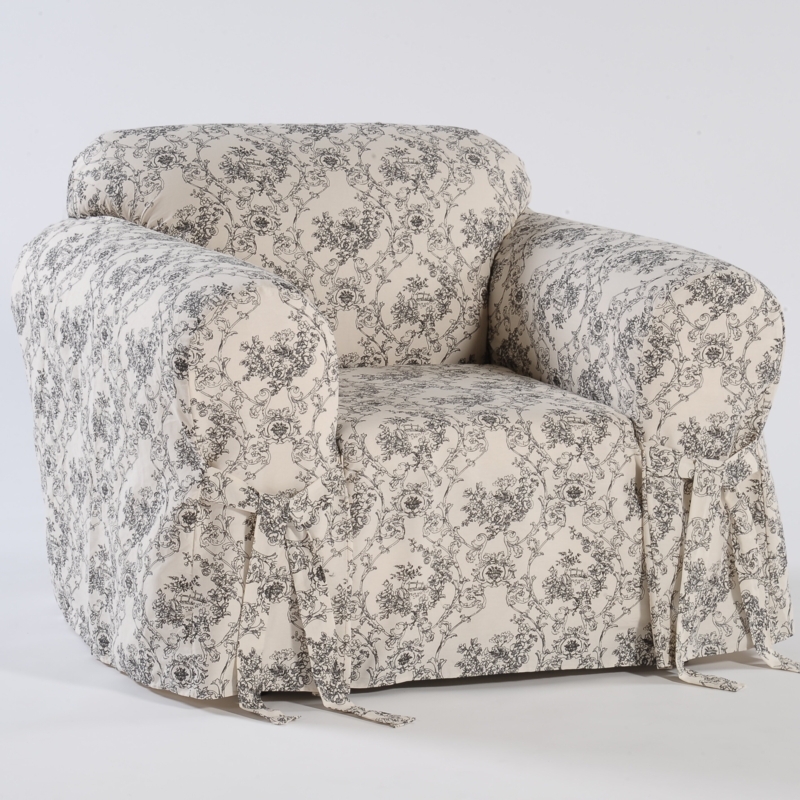 Traditional Bowtie Slipcover with Cotton Print