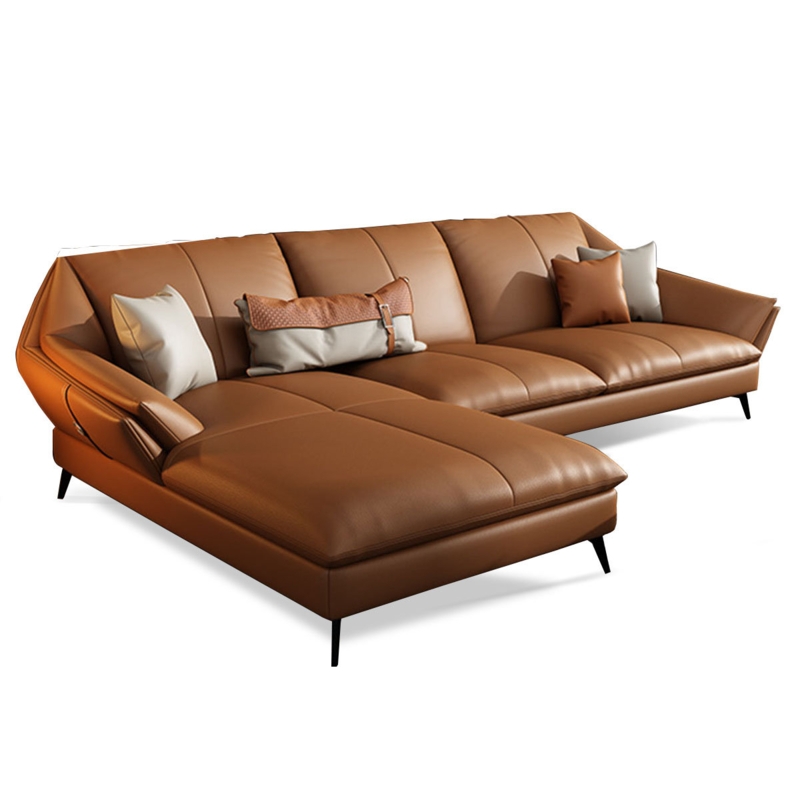 Italian Minimalist Leather Sectional Sofa