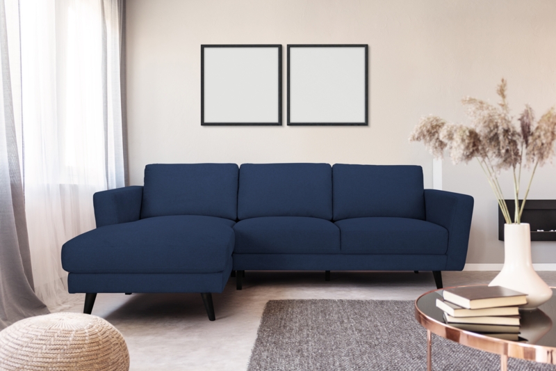 Mid-Century Sectional Sofa with Tapered Legs