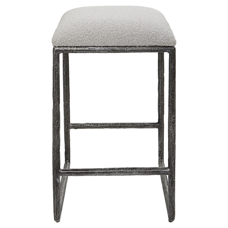 Contemporary Cast Iron Frame Open Stool