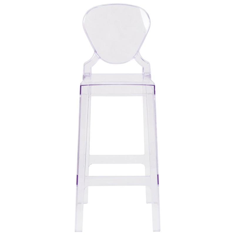 Transparent Crystal Bar Stool with Tear Back