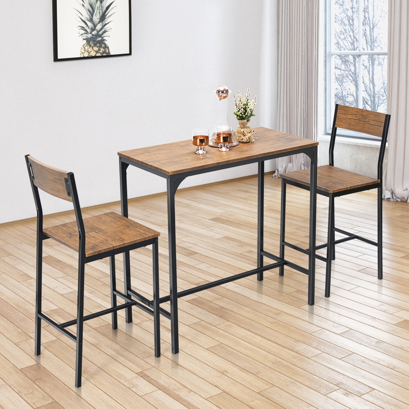 Stylish Bar Table Set with Ergonomic Stools