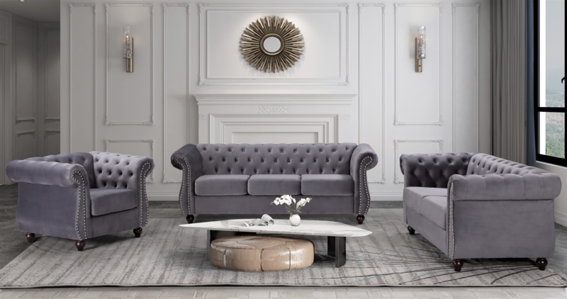 Velvet Chesterfield Sofa