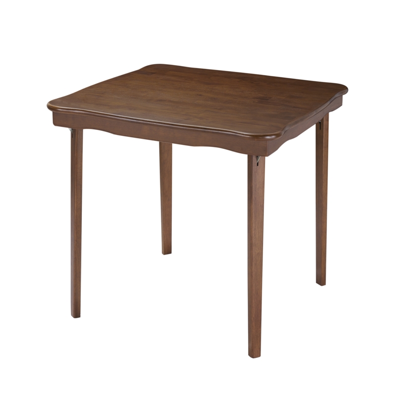 Scalloped Edge Wood 32" Folding Card Table
