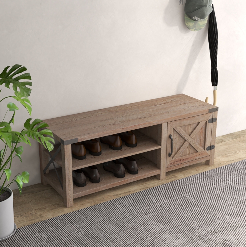 Modern Farmhouse Shoe Bench