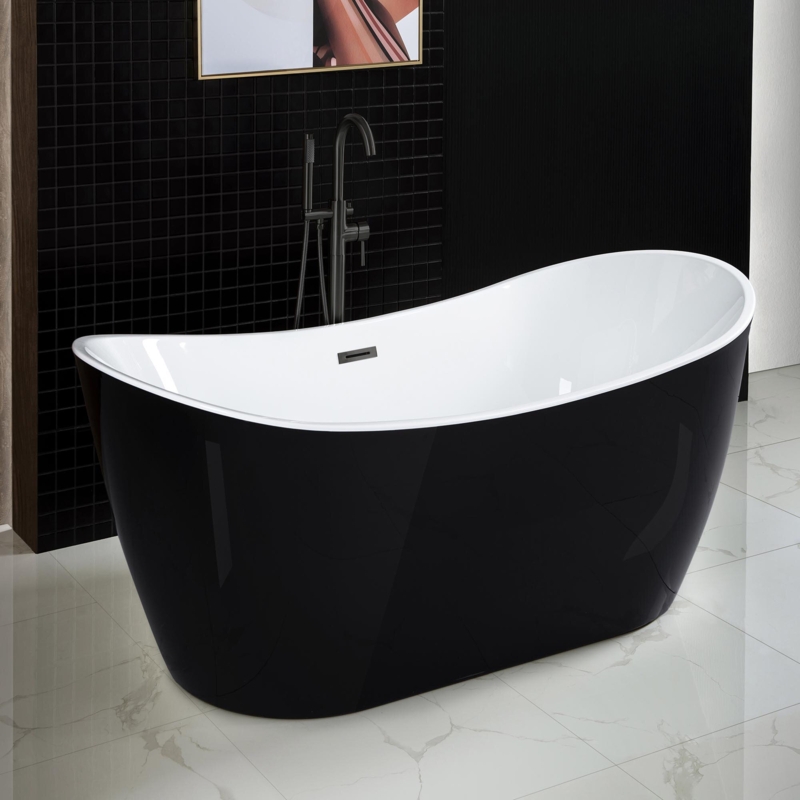 59" Freestanding Contemporary Soaking Tub
