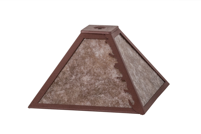 Silver Mica Shade with Leaf Edge Border