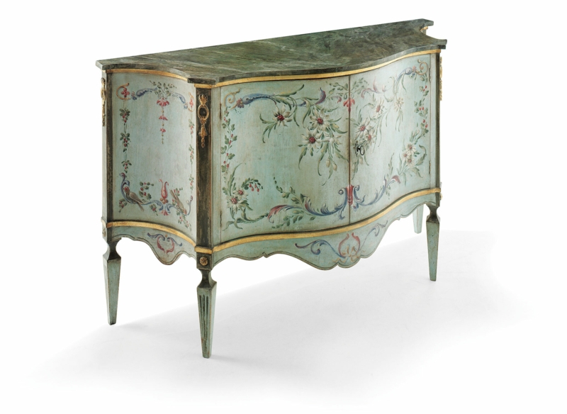 Hand-Painted Solid Wood Italian Cabinet