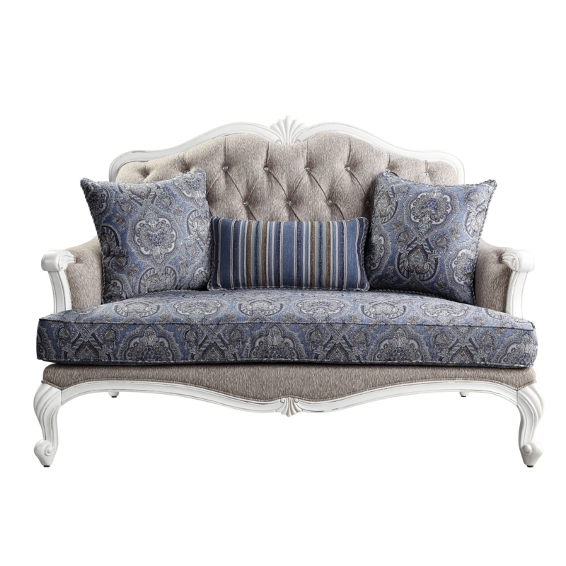 Regal Tufted Loveseat with Queen Anne Legs