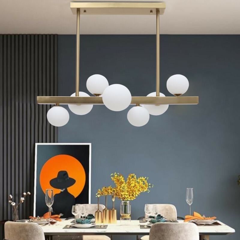 Modern Gold & Glass Globe Pendant Light