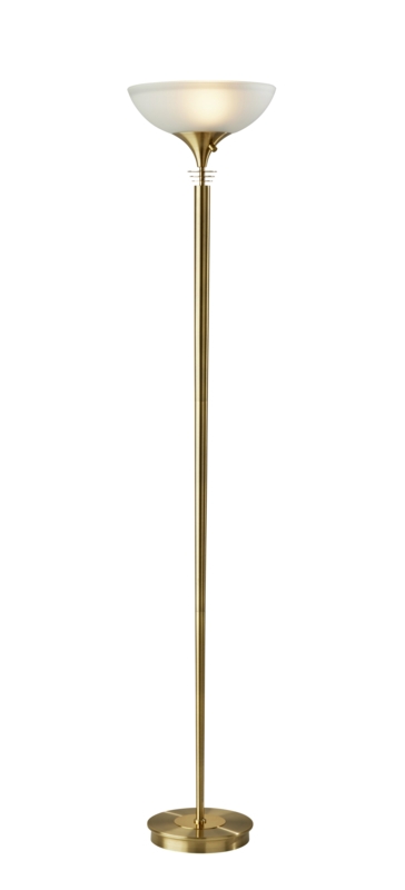 Elegant Torchiere with Frosted Glass Shade