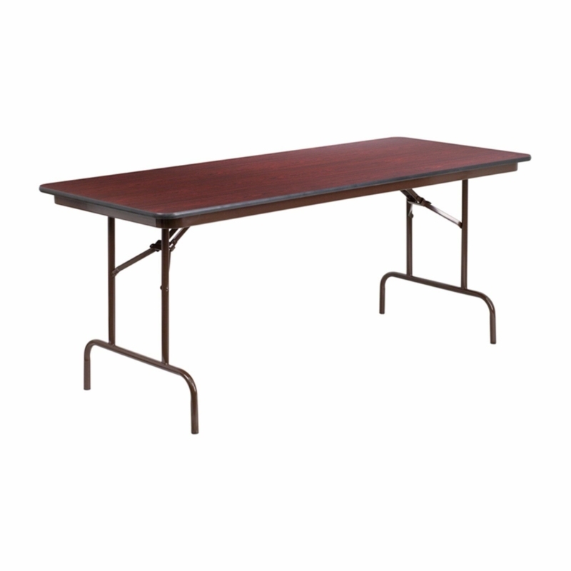 Folding Banquet Table with Mahogany Laminate Top