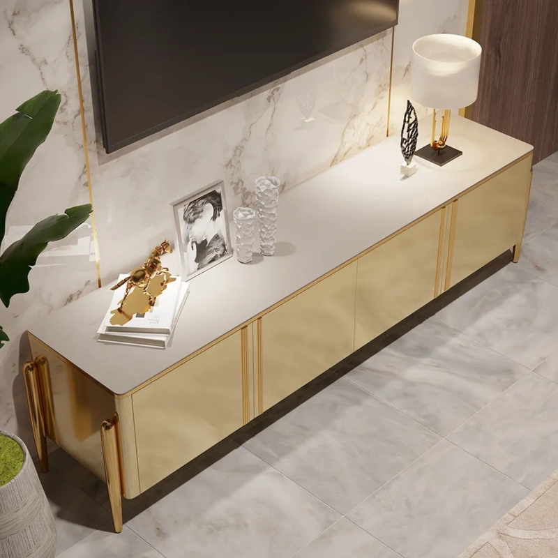 Luxury Rectangular TV Stand with Storage Cabinets