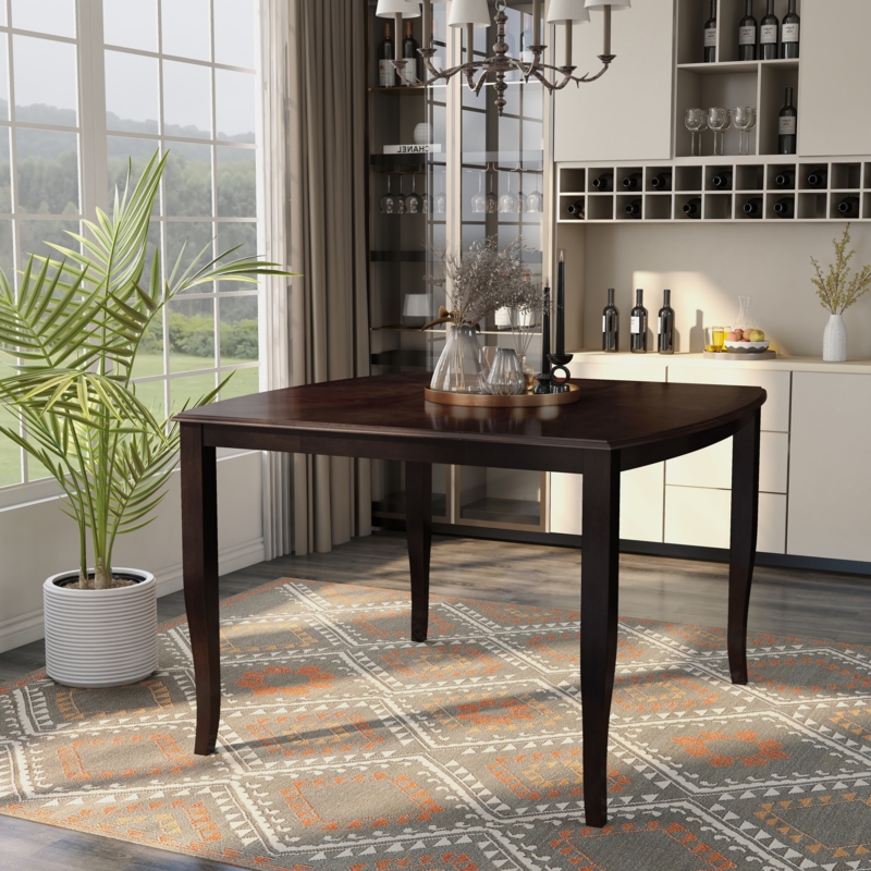 Extendable Dining Table with Curved Edges