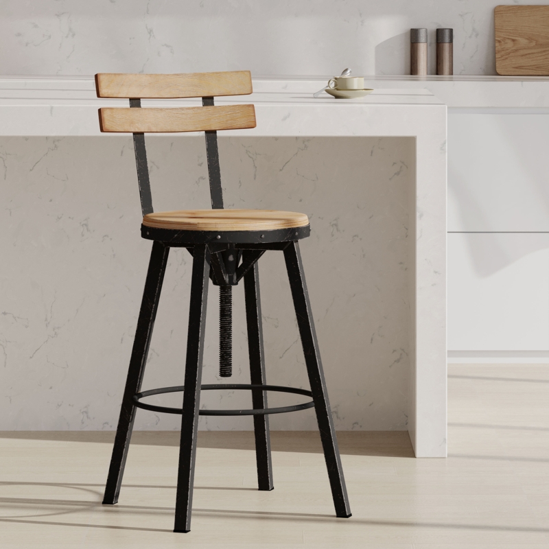 Adjustable Height Swivel Bar Stool
