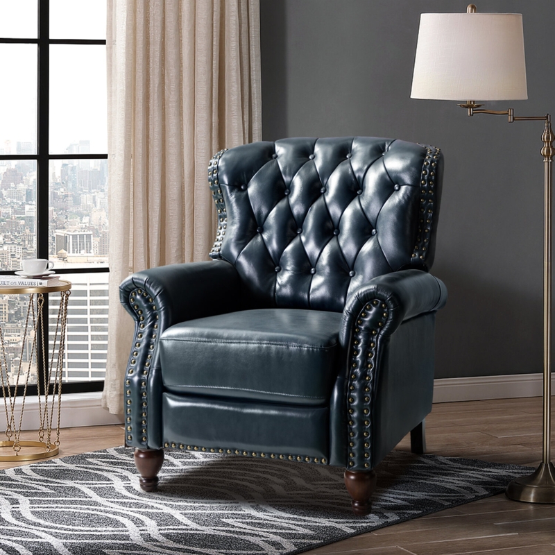 Manual Recliner in Genuine Leather