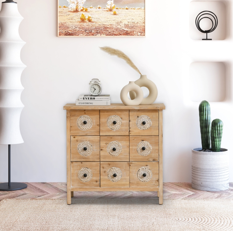 Apothecary-Style Cabinet with 9 Large Drawers