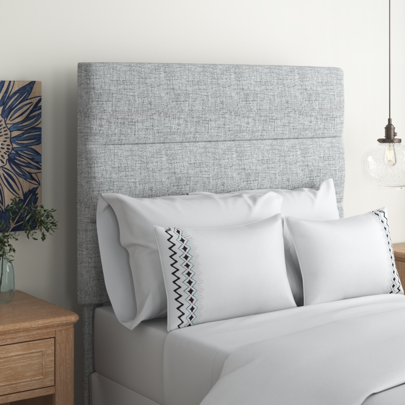 Rectangular Upholstered Headboard with Channel Tufting