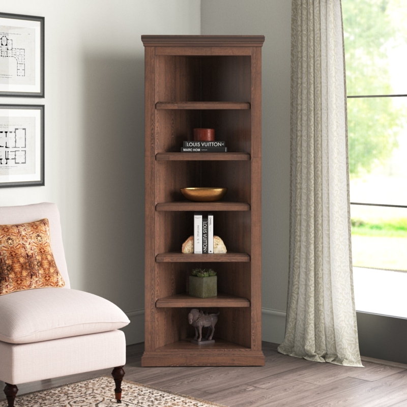 Corner Bookcase with Molded Shelves