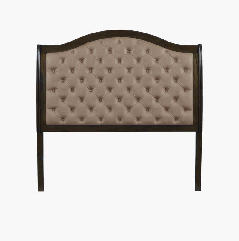 Tufted Sleigh Headboard with Turned Feet