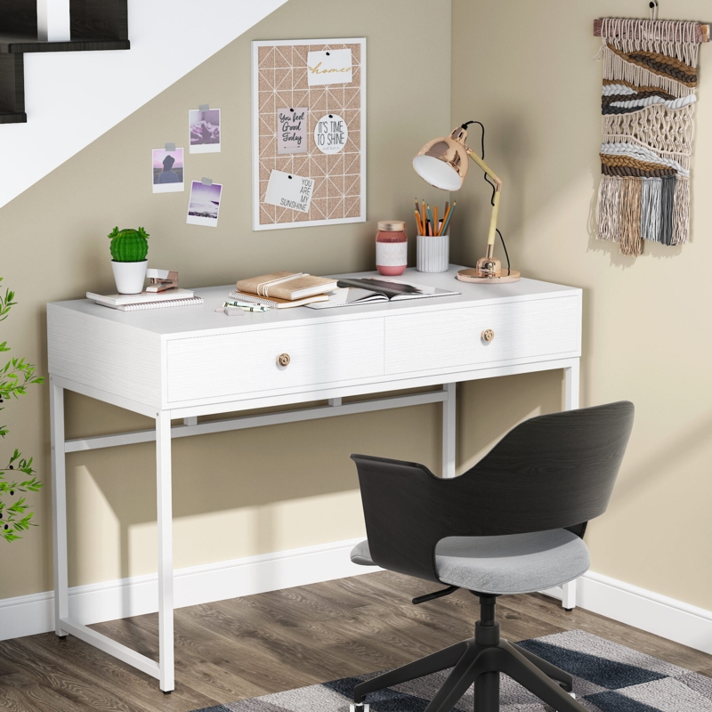 Large Gaming Desk with Hutch and Storage Shelves