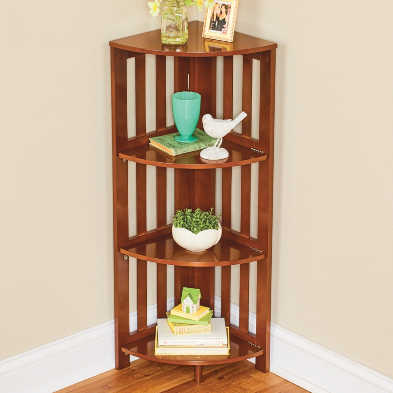 4-Tier Folding Corner Shelf