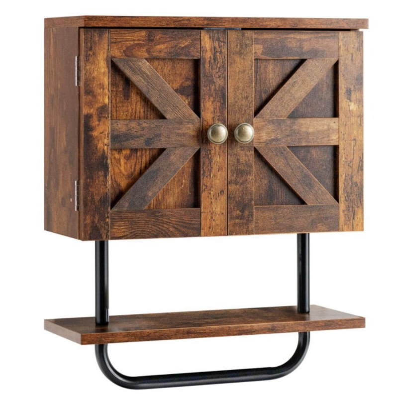 2-Door Wall Cabinet with Hanging Rod