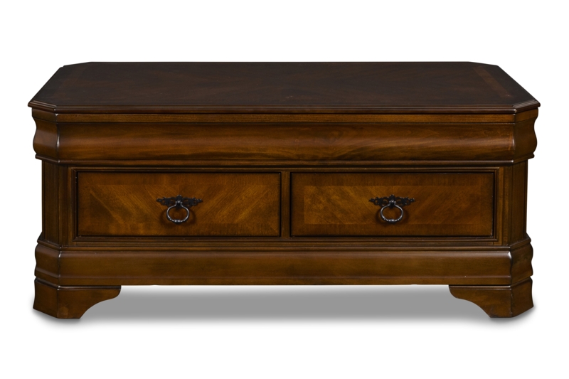 Lift Top Coffee Table with Breathtaking Veneer Design