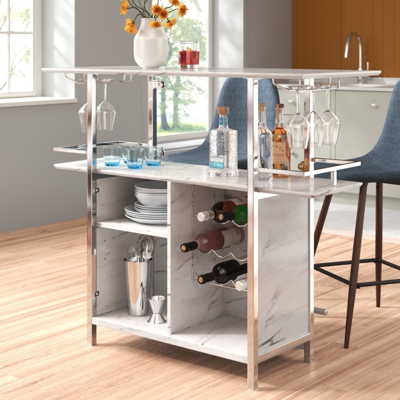 Vintage-Inspired Mini Bar with Wine Rack