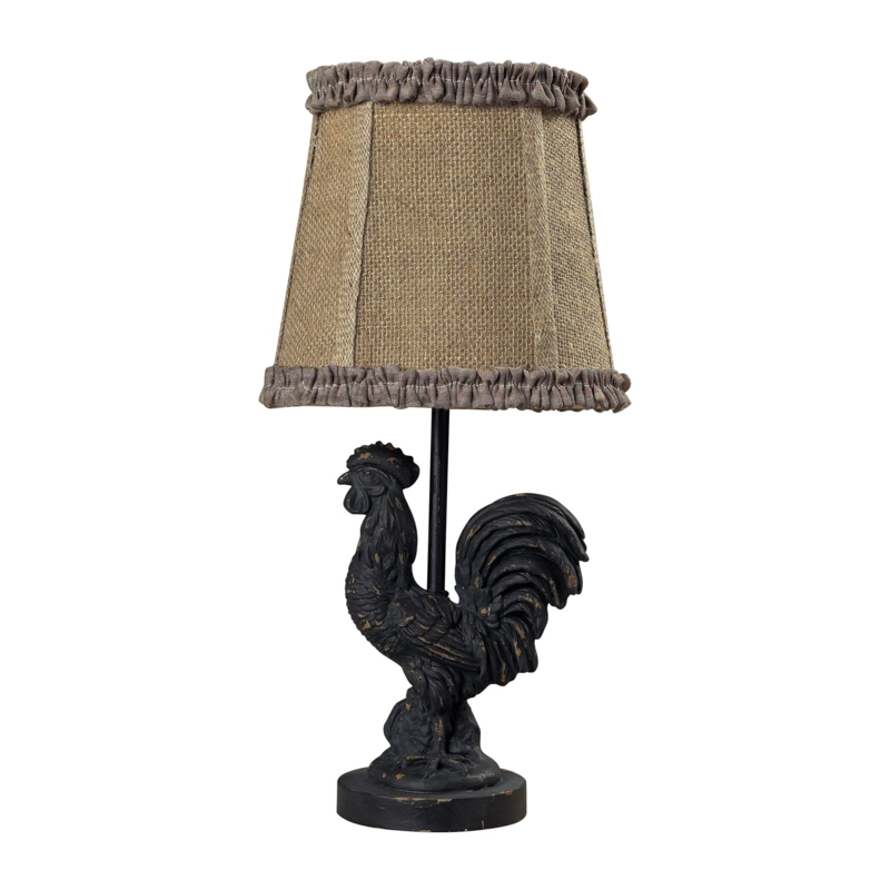 Mini Rooster Table Lamp with Bell Shade