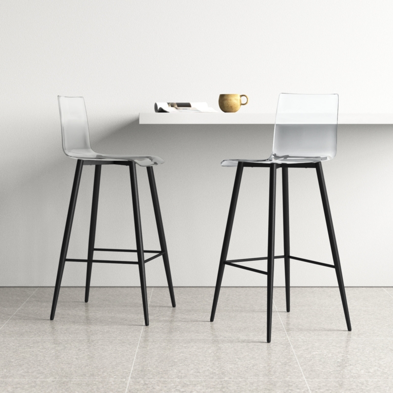 2-Piece Acrylic Bar Stools Set
