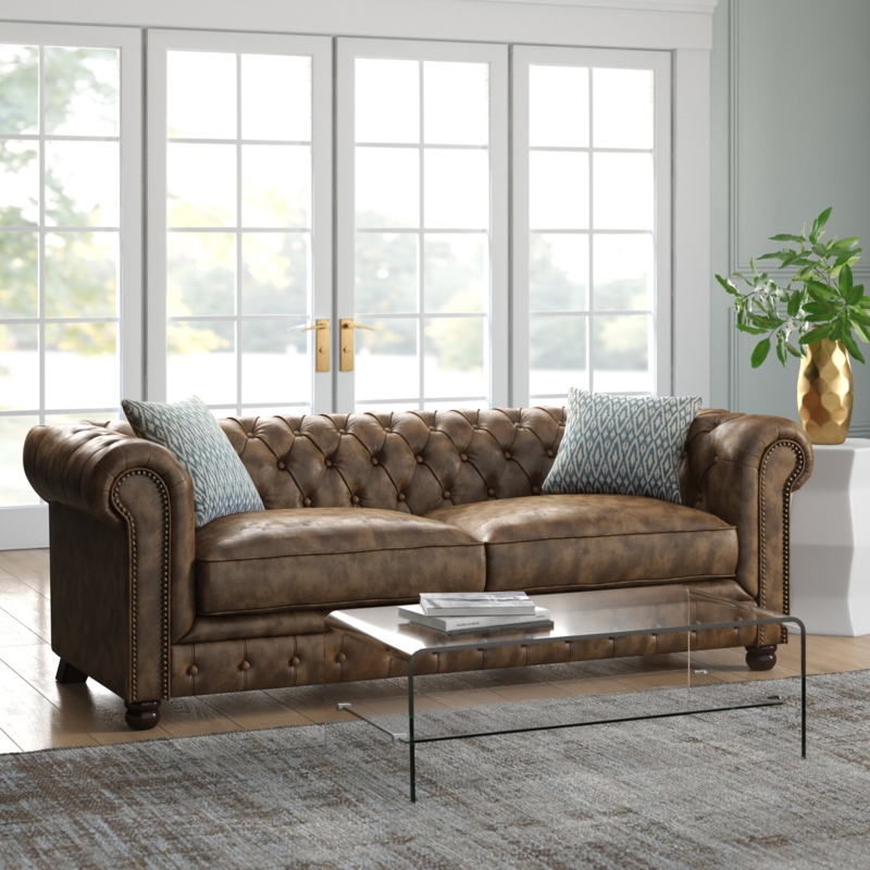 Button-Tufted Traditional Sofa