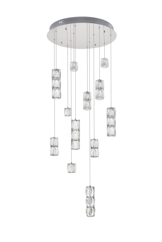 Rectangular Crystal-Ice Cube Chandelier