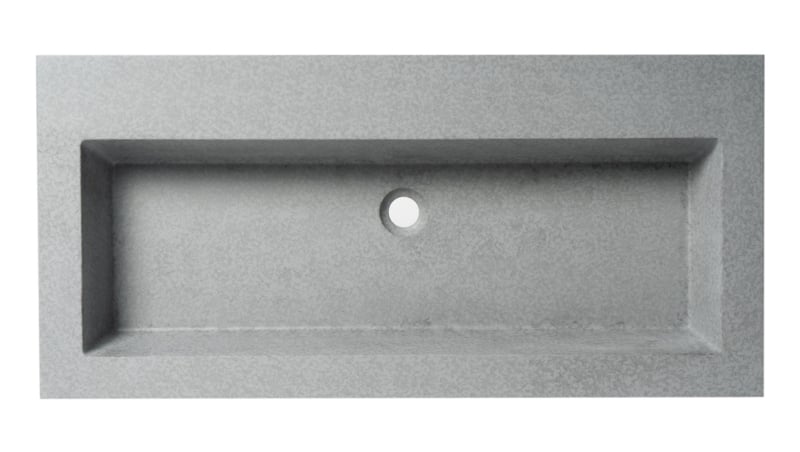 Solid Concrete Trough Sink with Double Faucet Capability
