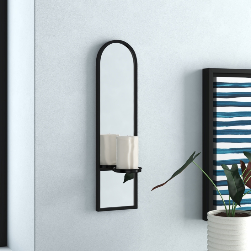 Mirrored Wall Candle Holder