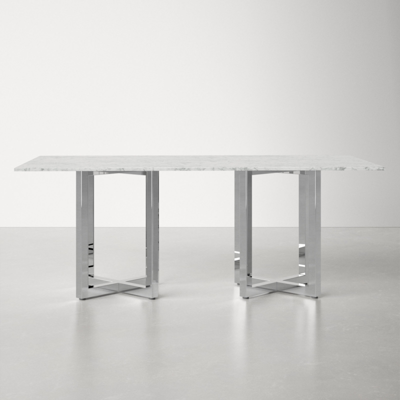 Carrara Marble and Glass Dining Table