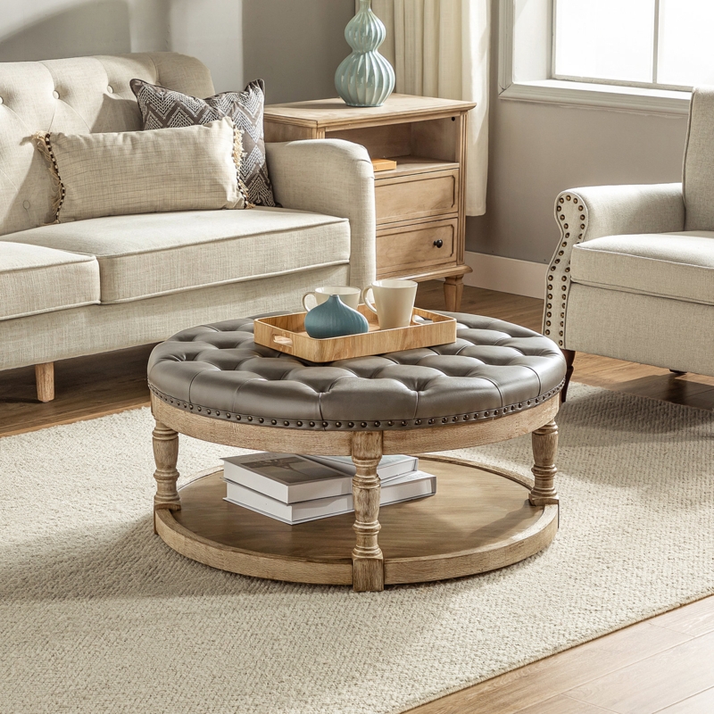 Traditional Cocktail Ottoman with Storage