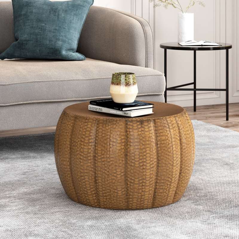 Sunburst Textured Iron Coffee Table