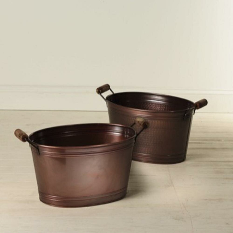 Copper-Leaf Patterned Beverage Tub