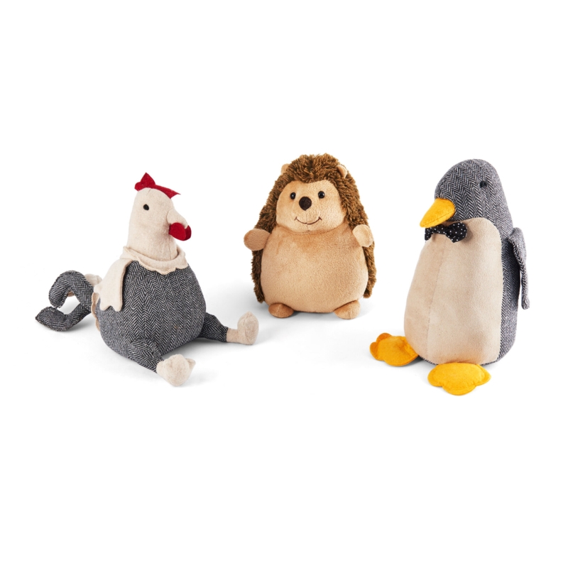 Set of 3 Polyester Animal Door Stoppers