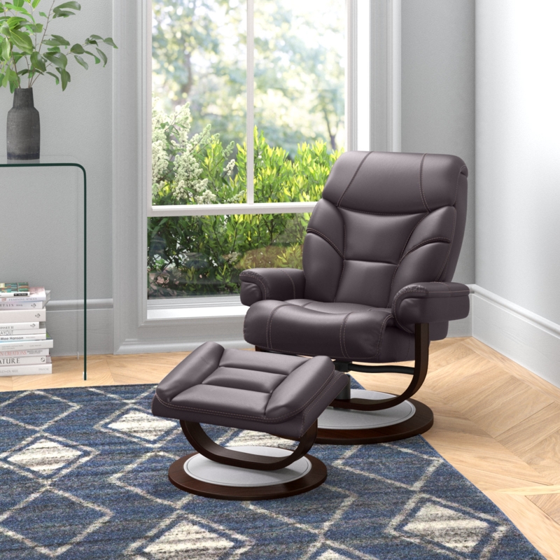 Manual Swivel Ergonomic Recliner with Ottoman