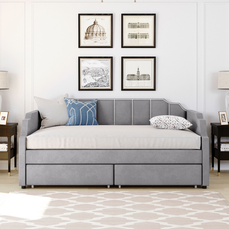 Daybed with Two Drawers and Slat Kit