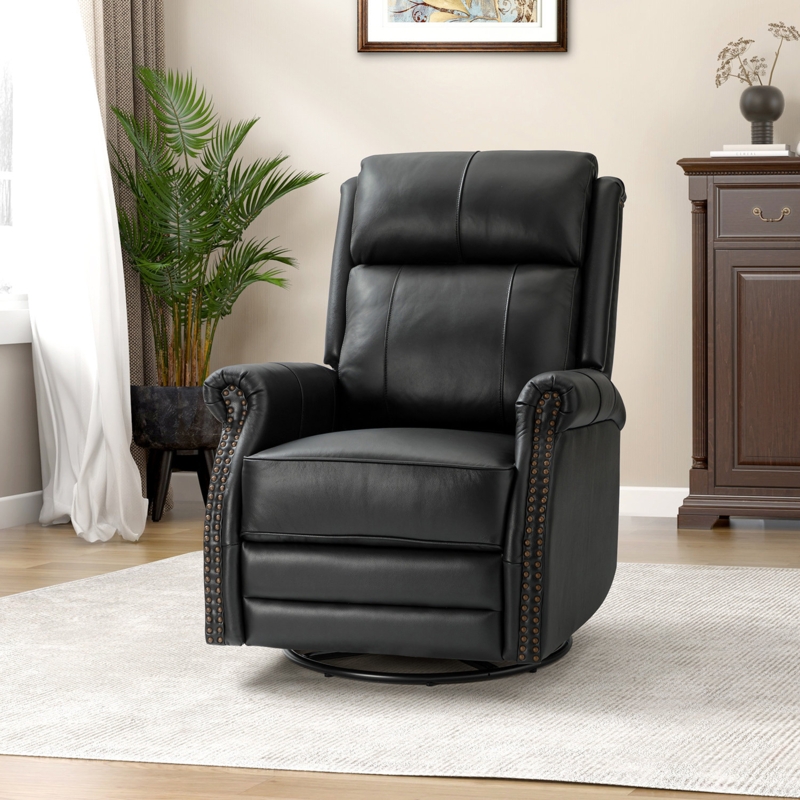 Genuine Leather Swivel Glider Recliner