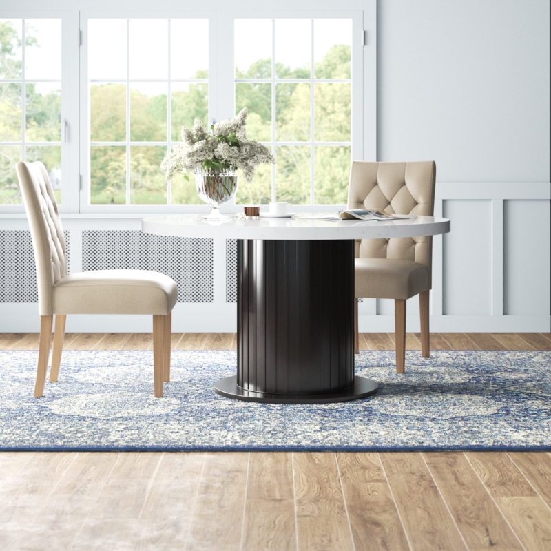 Modern Round Cultured Marble Dining Table