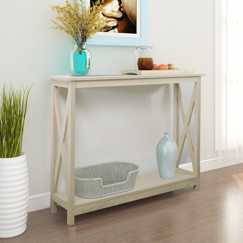 Farmhouse Accent X-Frame Wood Coffee Table