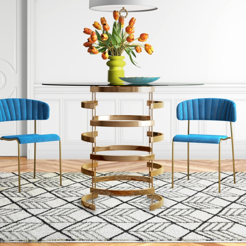 Counter Height Glass Dining Table