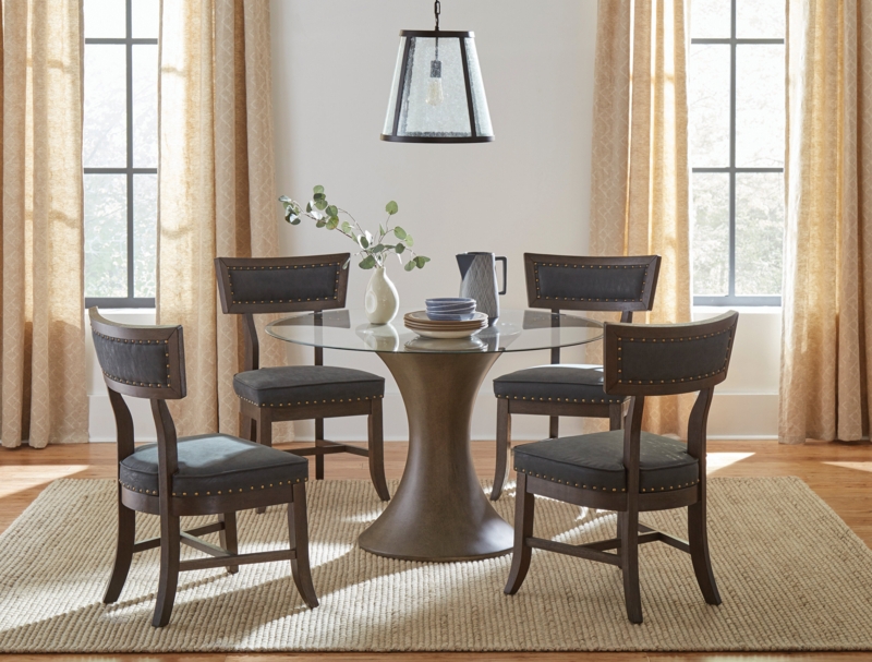 Hourglass-Shaped Glass Dining Table Base